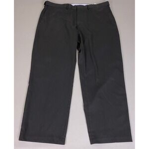 JM Haggar Dress Pants Men's Size 42x30 Black Stretch Slacks Flat Front